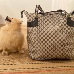 GUCCI TRAVEL BAG NAVY BLUE COATED